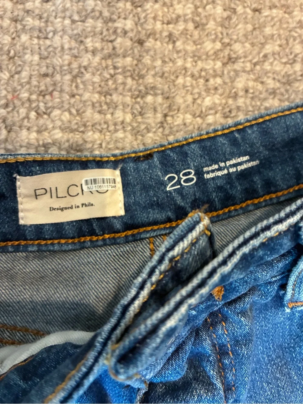 Pilcro Anthropologie High Rise Cuffed Denim Shorts Size 28 Medium Wash